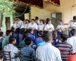 Singing songs for the residents