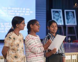 Students reciting Gayatri Mantra