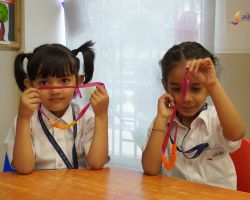 Students showing their creation