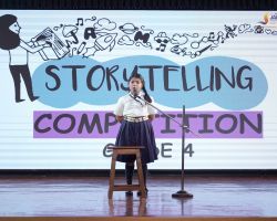 Student narrating a story