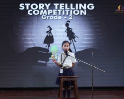 Student narrating a story