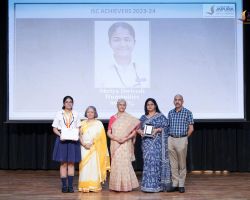 Shriya Dwivedi, our ISC School Topper with her family