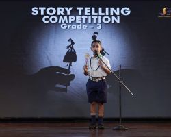 Student narrating a story