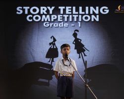 Student narrating a story
