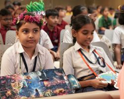 Students sat in the audience listening to interesting stories