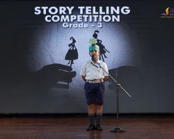 Student narrating a story