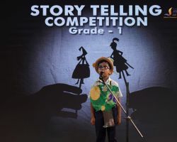 Student narrating a story