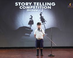 Student narrating a story