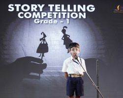 Student narrating a story