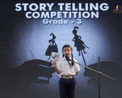 Student narrating a story