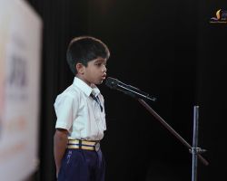 Student narrating a story