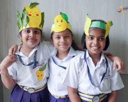 Girl gang posing wearing creative head gears
