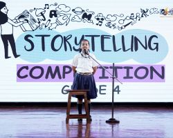 Students narrated stories on the topic 'Harmony with nature'