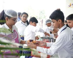 People were seen savoring lip-smacking food at the non-fire kitchen.