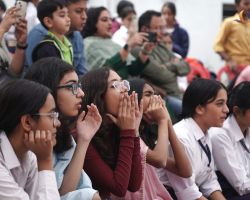 Audience enjoying a live musical performance.