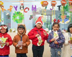 Proudly presenting their festive masterpieces.