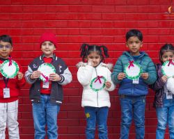 Proudly presenting their festive masterpieces.