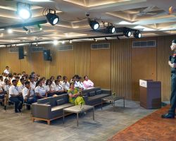 Colonel Ajay Patial interacting with the students.
